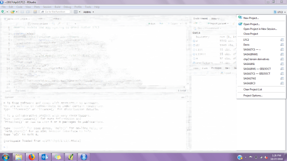 rstudio project menu